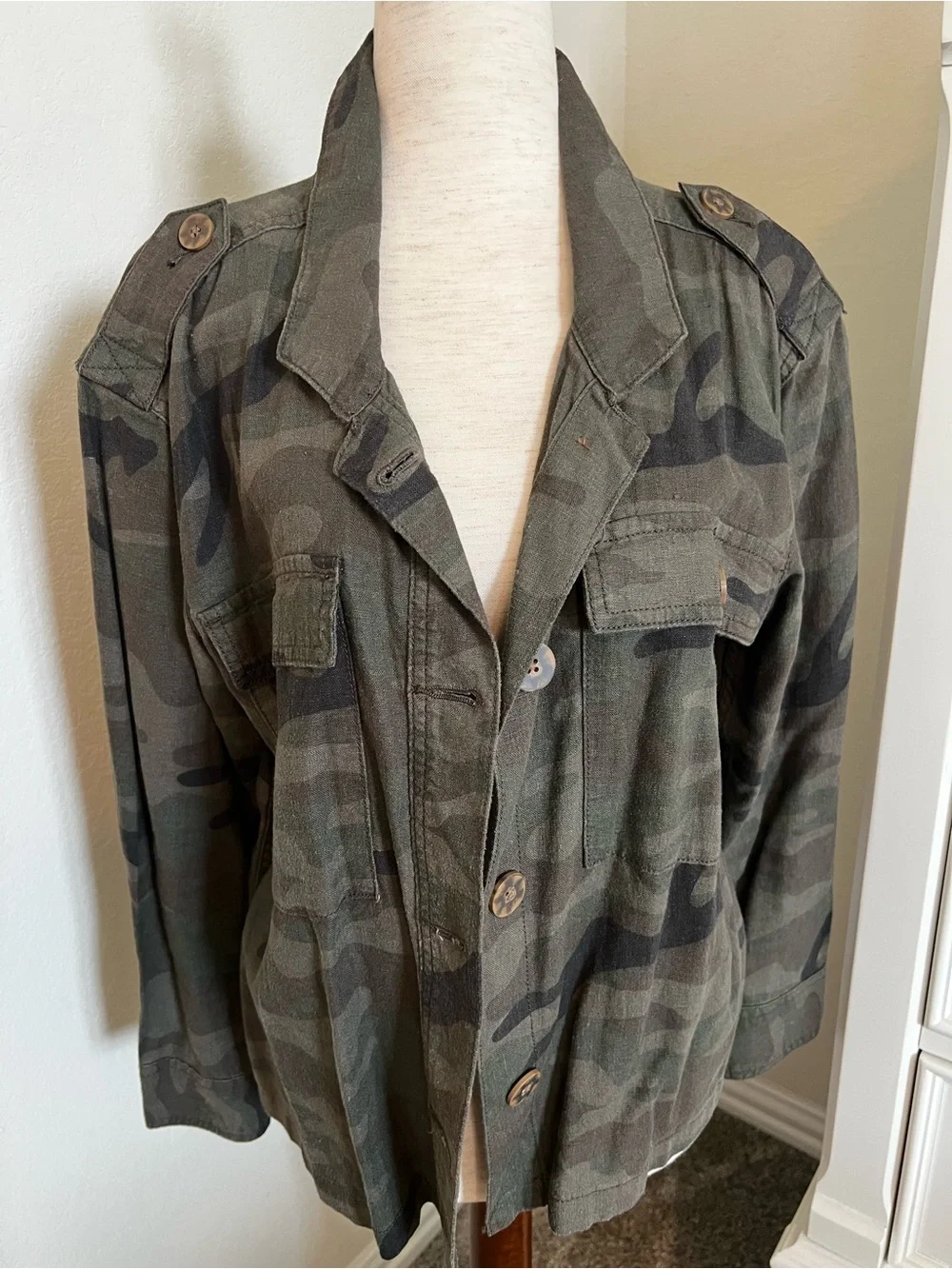 NWOT Time and Tru Olive Green Camo Utility Jacket - Picture 4 of 10